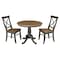 International Concepts Round 36 in Rd Top Pedestal Table, 2 X-Back Chairs, Hickory/Washed Coal, 36 in W, 36 in L, 29.1 in H K45-36RT-C613-2 - alternate 1